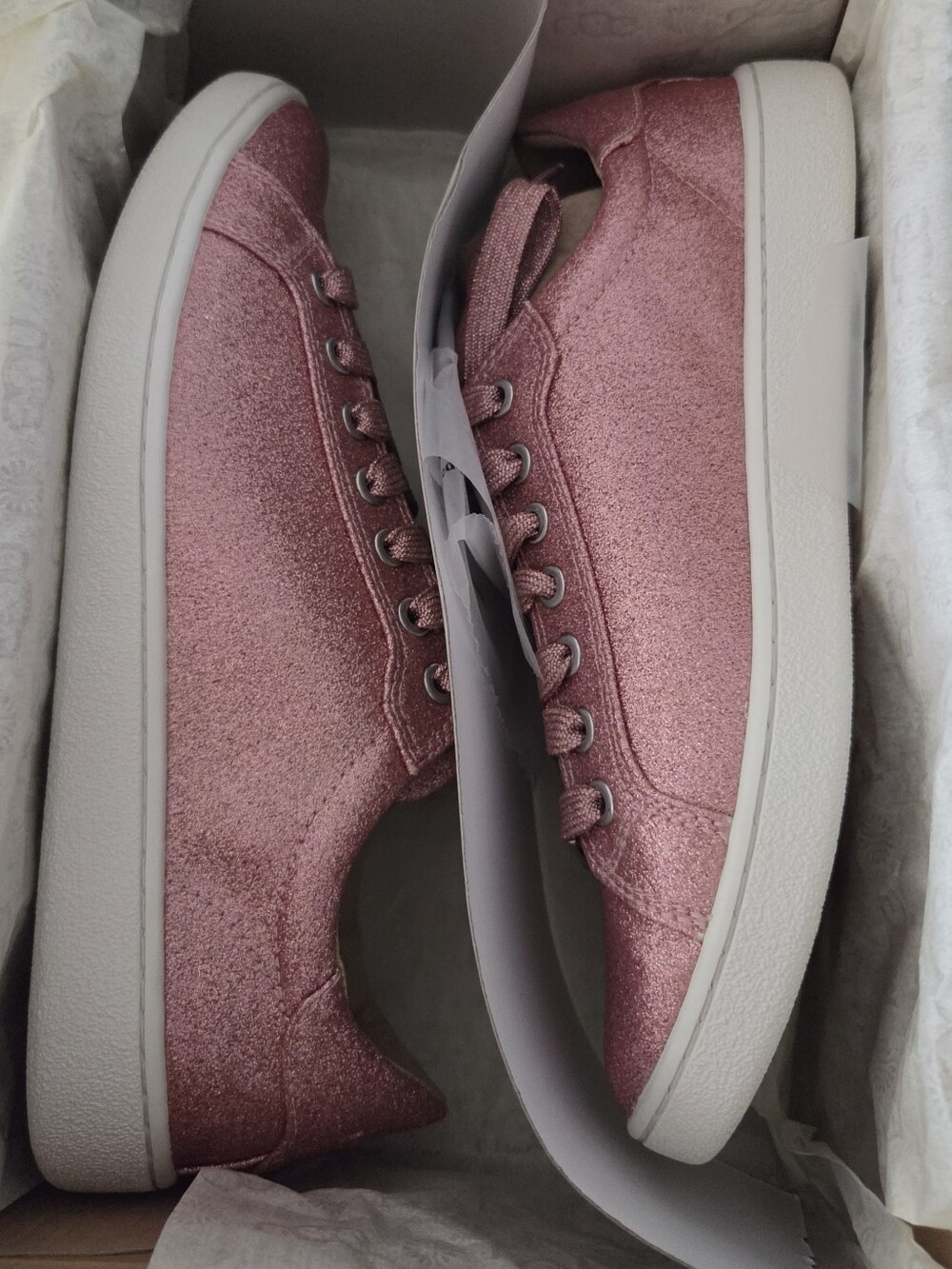 UGG Milo Glitter Sneakers Rose Pink Size 8.5 New In Box